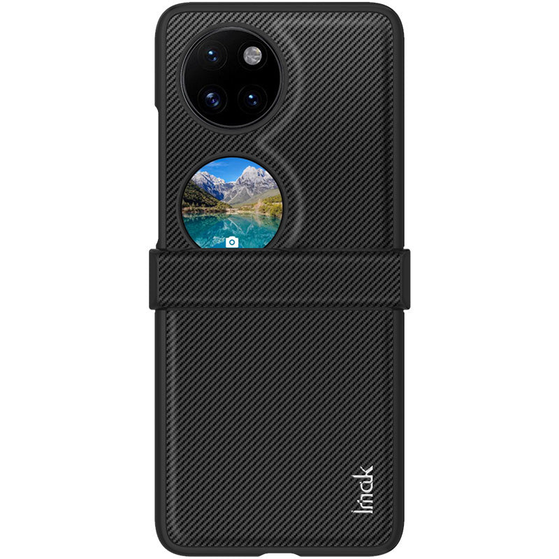IMAK Ruiyi Series for Huawei Pocket 2 Phone Case Leather+PC Cover Carbon Fiber Texture IMAK Ruiyi Series for Huawei Pocket 2 Phone Case Leather+PC Cover Carbon Fiber Texture